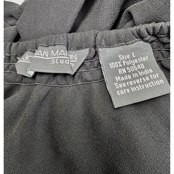 Jonathan Martin Embroidered Off Shoulder Gypsy Blouse Top Women M/L Sheer Black - Picture 8 of 9